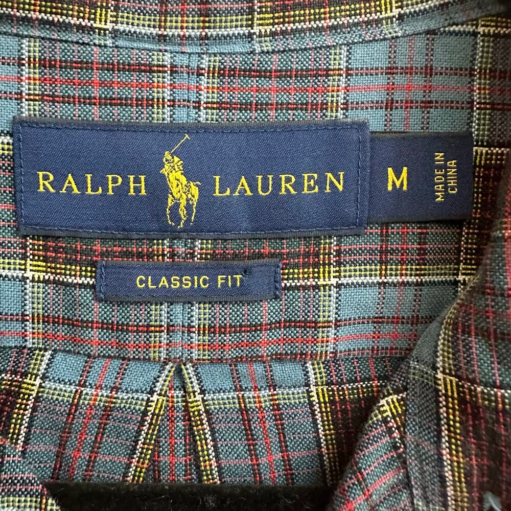 Ralph Lauren Men's Plaid Long Sleeve Button Down Classic Fit Size Medium Cotton - Picture 6 of 7